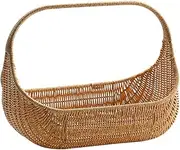 Wicker Picnic Basket With Handle Garden Fruit Vegetable Easter Candy Eggs Gathering Baskets
