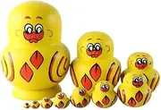 Nesting Dolls Stacking Dolls Russian Dolls 10 Pieces Handmade Hand-Painted Arts Crafts Yellow Duck Matryoshka Wooden Babushka Dolls Toys Matryoshka Dolls Russian Nesting Dolls