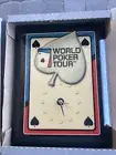 JEBCO CLOCKS WORLD POKER TOUR CLOCK WITH BOX POKER ROOM / MAN CAVE DECORATION