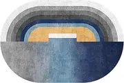 Oval Carpet, Modern Design Living Room Bedroom Balcony Kitchen Floor Decor Large Rug, Easy to Clean Blue, Grey, Yellow 60x90cm 80x100cm Small(2.6ft×5.2ft/80×160cm)