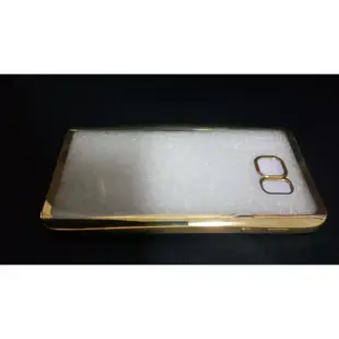 三星Note5手機殼 邊框電鍍金色 清水套 TPU背殼