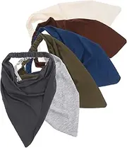 [LIFKOME] 6pcs Turban Hair Towel Headbands Bandana Triangle Bandana Elastic Bandana Hair Bandana Elastic Headband Kerchief Bandana for Women Hair Scarves Non-slip Girl Scarf Cotton