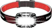 Blukar Headlamp Head Torch Rechargeable, Super Bright Lightweight Waterproof LED Headlight with Red Warning Lights, 8 Light Modes, Motion Sensor Control, 30 Hrs Runtime for Running, Hiking etc.