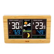 Led Weather Station Alarm Clock Thermometer Hygrometer Barometer Wireless Sensor