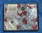 Badgley Mischka QUEEN Sheet Set 4pc Floral Cotton Rich Red Orange flowers NEW
