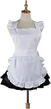 Cute White Retro Kitchen Restaurant Women Aprons for Women Girls Waitress Apron for Gift