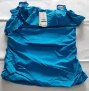 Tommy Bahama Azure Blue Pearl OTS Flounce Tankini Size L/G