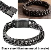 Titanium Steel 8.5 in Solid Motorcycle Bike Chain Design Bracelet Men's Jewelry