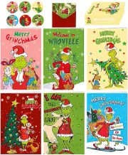 Assorted Christmas Cards Set of 30 with Envelopes and Stickers, 6 Designs