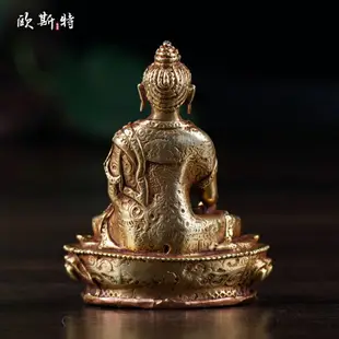 尼泊爾 佛教用品 銅手工8cm密宗小佛像全鎏金釋迦牟尼佛 佛像