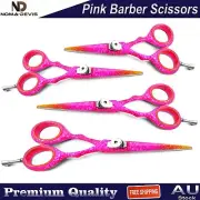 4 PCS Set Hairdressing Scissors Pink Color Barber Salon Hair Cutting Shears CE