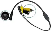 S-Video Female 4-Pin Mini DIN to Male RCA Converter Adaptor for Reverse Camera