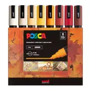 Posca Markers Set 8 Medium Paint Markers 5M – Warm Tones – Ivory Beige Aprico...