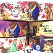 Grosgrain Ribbon 1.5" 5 Yard mixed lot Beauty and The Beast Princess Printed