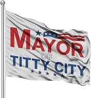 Mayor Of Titty City Flag 3x5 Feet Polyester Flag Banner Fraternities Parties Dorm Room Decor Banner Party