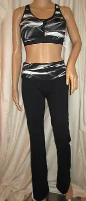 Victoria's Secret Knockout Sport Bra 36D & Knockout Boot Cut Pants Med Set NWT