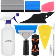 Glarks 14Pcs Car Window Tint Application Tools Kit with Various Shape Squeegees, Razor Blade Scraper, Craft Knife with Blades and Spray Bottle, Vinyl Wrap Tool Kit for Window Film Wallpaper Trimming