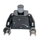 Lego - Minifigure Torso - Black, Space, Stars, Earth