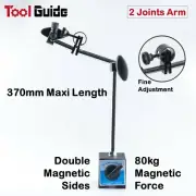 2 Joints 2D Magnetic Base Holder Long Arm Fine Adjustment Dial Indicator Holder