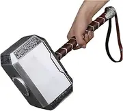 damdos Halloween Prop Cosplay Hammer 1:1 Size PU Foam Stormbreaker Hammer with Belt Xmas Birthday Gifts