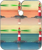 Cartoon Chic Lighthouse Hair Cut Apron Cape, Hair Coloring Clothes Protector, Hair Dye Cape Women, Cartoon Chic Lighthouse