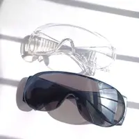 在飛比找蝦皮購物優惠-寬版透明黑 通過安全標準 護目鏡 防飛沫 工作用防護眼鏡 現