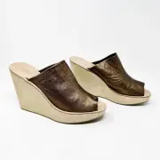 Rachel Comey NWT Sz 10 Moon Wedge Platform Sandals Slides Lea Bronze Leather