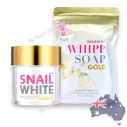 Snail White Gold Facial Cream Anti-aging Cream + Snail White Whipp Soap Gold Set