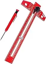Woodworking Square - T Square Aluminum Alloy Woodworking Scriber - Multi-Function Portable Carpenter Layout Gauge for Artists, Designers, Workers