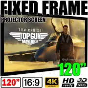 120" Inch Fixed Frame Aluminum Projector Screen 3D Home Theatre HD TV Projection