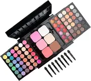 FashionCha Makeup Set with 78 Matte and Shimmer Colors, Face Powder, Eye Shadow, Shine, Blush, 78 Bright Colors, Cosmetic Set for Wedding