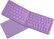 Foldable Bluetooth Keyboard, Magnetic Ultra Slim Folding Keyboard Rechargeable with Stand, 67 Keys Portable Wireless Travel Keyboard for Phone Tablet Laptop (Purple)