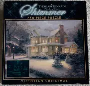 NEW Thomas Kinkade 1994 Shimmer Victorian Christmas 750 Piece Puzzle 24”x18”