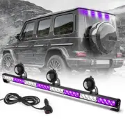 LED Emergency Strobe Warning Flashing Light Bar Traffic Advisor Purple/White 35"