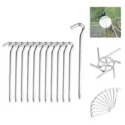 Tent Pegs - Aluminium Tent Stakes Pegs with Hook - 7’’ Hexagon Rod Stakes Nai...