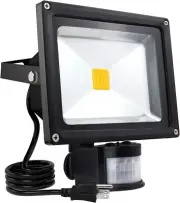 20W Motion Sensor LED Flood Light 3000K Warm White 2400lm MAX Security Spotlight