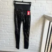 Spanx Faux Leather Sequin Leggings
