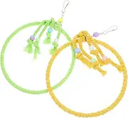 VERDANVERSE 2pcs Bird Swing Perch Cotton Rope Loop for Parrots Small Birds Safe Cotton Rope Versatile Design Easy Install
