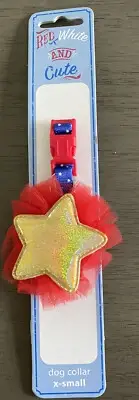 SIMPLY WAG - Red White and Cute Collar PATRIOTIC -Puppy/Dog XSMALL