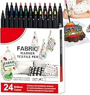 Fabric Markers – Tip Pens, Quick Dry Set | Versatile Textile Paint Tools Ideal on T-Shirts, Polyester Material, Ceramic Objects or Handcrafted School Projects in Classrooms or Home Workspaces