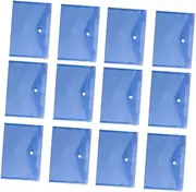 KALLORY 12pcs File Storage Bag Clear Envelopes File Folder Bag Button File Bags Folder Bags File Holder Foldgers Notes Pouch A4 Document Folder A4 Folder Document Bag Paper Bag Blue