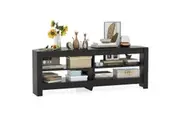 Costway 3-Tier Entertainment Units Corner TV Cabinet Media Console Table Living Room w/Storage Shelves Black