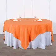 90" Orange SQUARE POLYESTER TABLECLOTH Wedding Party Catering Dinner Linens SALE