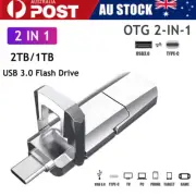 Type C Flash Drive 1TB 2TB 2in1 OTG USB 3.0 Memory Stick Storage for Android PC