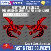 Wasp finger Car Vespa Lambretta Scomadi RA Scooter Van Decal Sticker x 2 RED