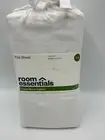 Room Essentials King Size Flat Sheet Cotton Blend Sateen White