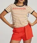 Chaser Striped Bonjour Tee Brown / White ( XS )