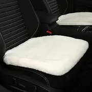 MLOVESIE 2 Packs Genuine Sheepskin Car Seat Cushion Natural Fur Wool Seat Cover for Cars Trucks SUV Soft Comfort Office Chair Protector Pad Car Accessories Universal Fit