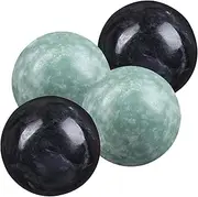 Hand Massage Balls 2 Green 2 Black Marble Pattern Balls for Hand Therapy Exercise