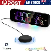 Loud Vibrating Alarm Clock with Bed Shaker RGB Bedside Clock for Heavy Sleepers